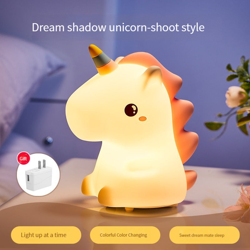 LED Cartoon Unicorn Night Light with charger head 