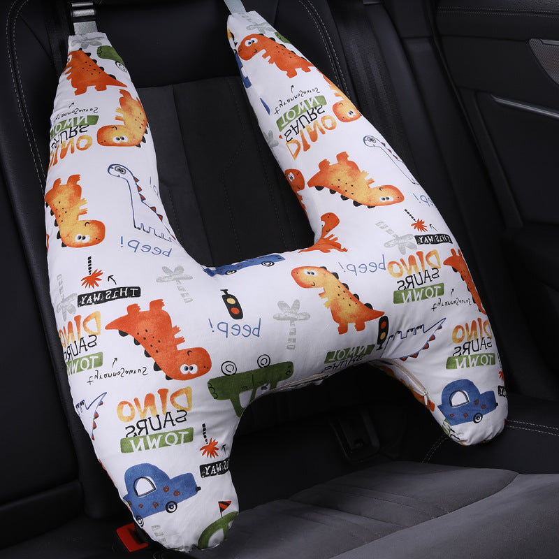 white H Shape Dinosaur Car Headrest Pillow