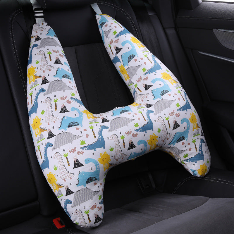 white H Shape Dinosaur Car Headrest Pillow