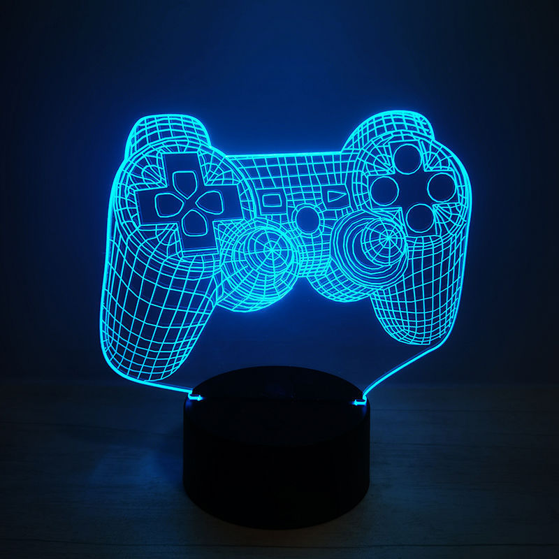 blue Game Controller 3D Night Light