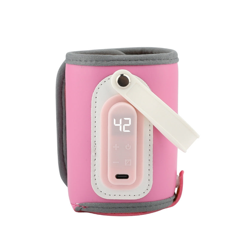 Pink Portable Milk Warmer Heating insulation Sleeve 