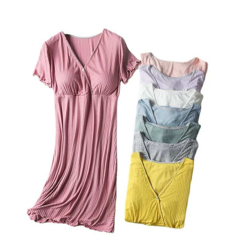 Maternity Clothes Breastfeeding Nightgowns Nursing